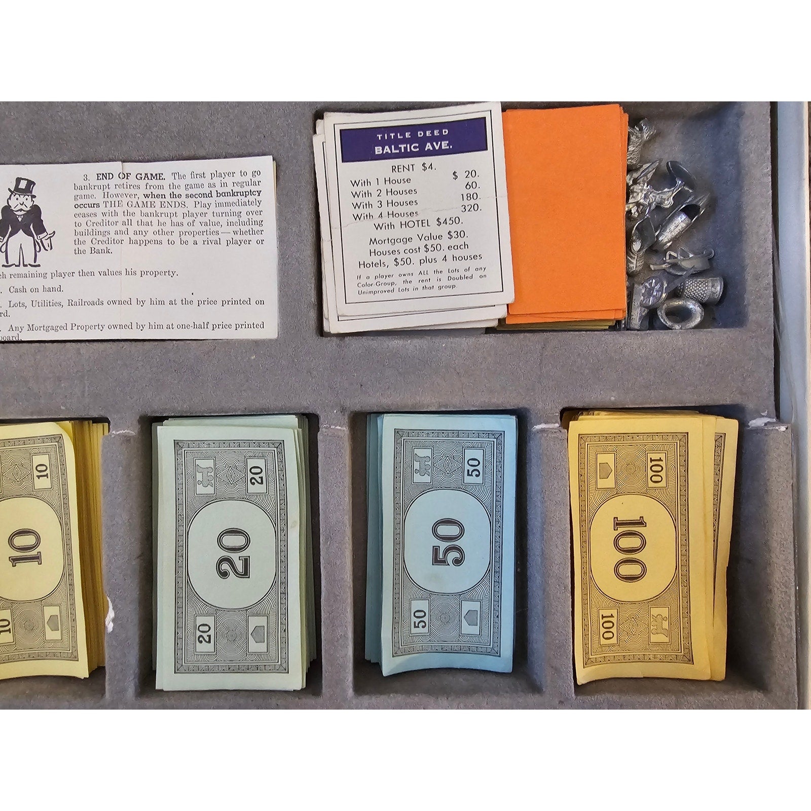 Vintage 1964 Monopoly Game Parker Bros - Big Red Box - Complete - One Owner!