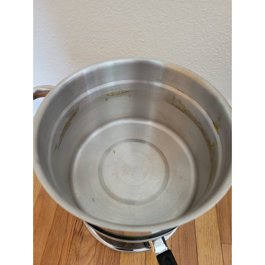 Roshco # 58914 Two Tone Stainless Steel Fondue Set - Used w/Box