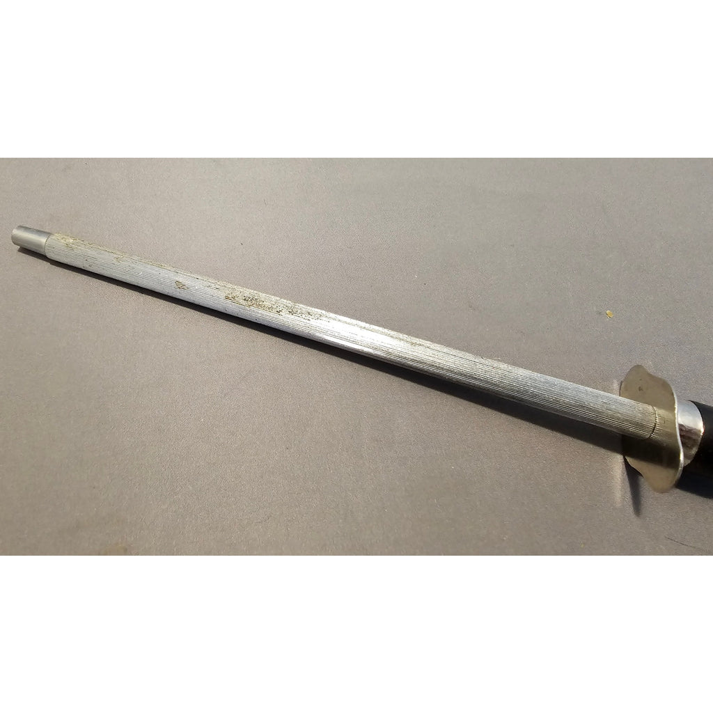 11-1/2" Black Plastic Handle Stainless Steel Knife Sharpener - Very Good