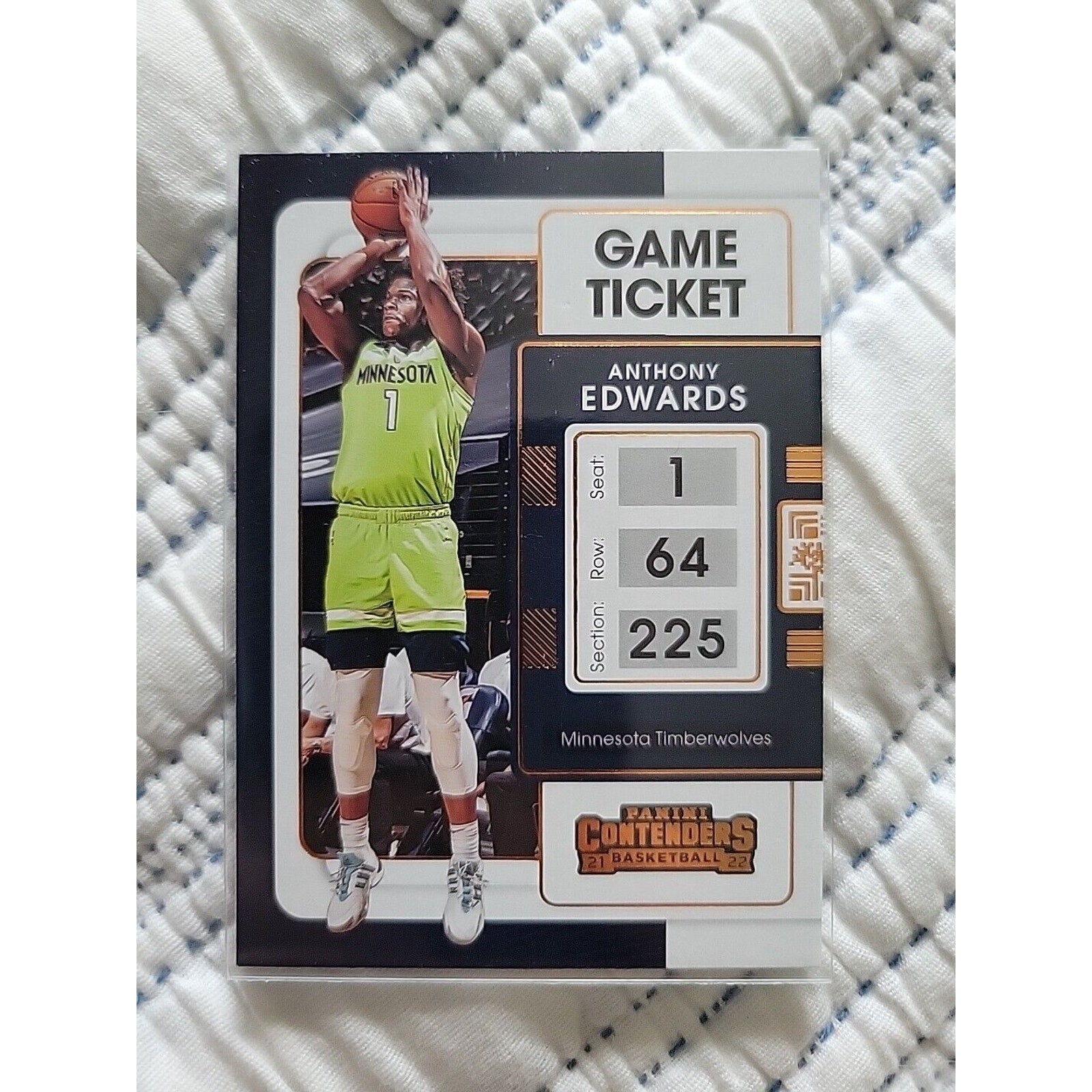 Anthony Edwards - 2021-22 Panini Contenders #5 - Bronze, Game Ticket