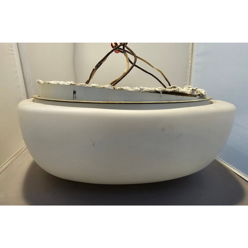 Vintage/Mid Century 3-Lamp 12" Dome Ceiling Light Fixture w/Frosted Glass Lens