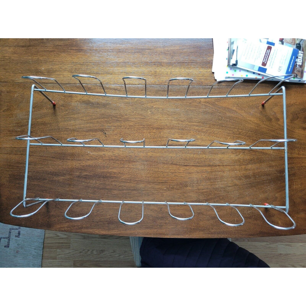 Vintage Metal Wire Floor Shoe Rack Holds 9 Pairs - Assembled 24 x 12 x 11
