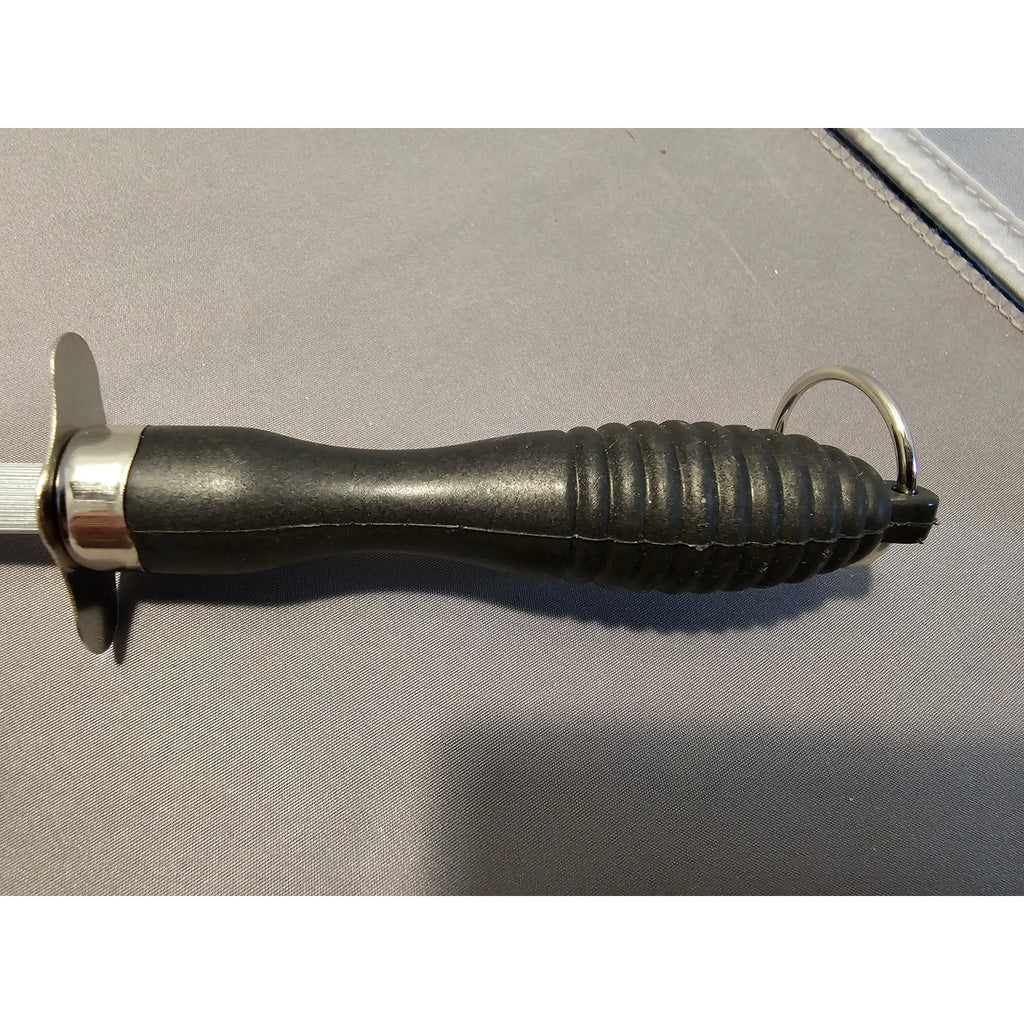 11-1/2" Black Plastic Handle Stainless Steel Knife Sharpener - Very Good
