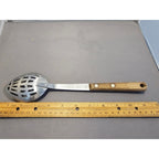 Vintage Maid off Honor Stainess Steel Slotted Serving Spoon w/Wood Handle - USA