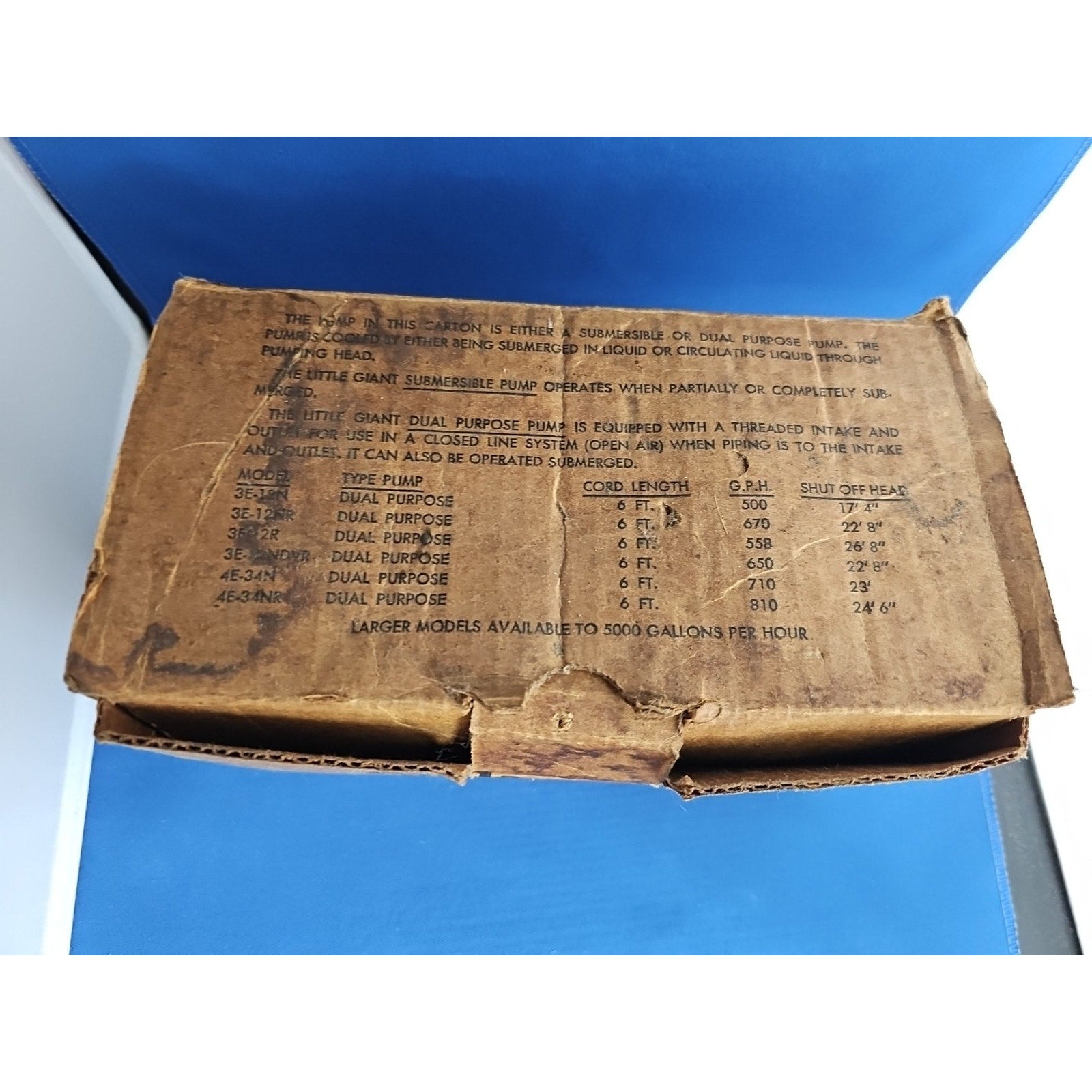 NOS Little Giant 503003, Model 3E-12R , Direct Drive Pump, 1/15 HP, 115 Volts