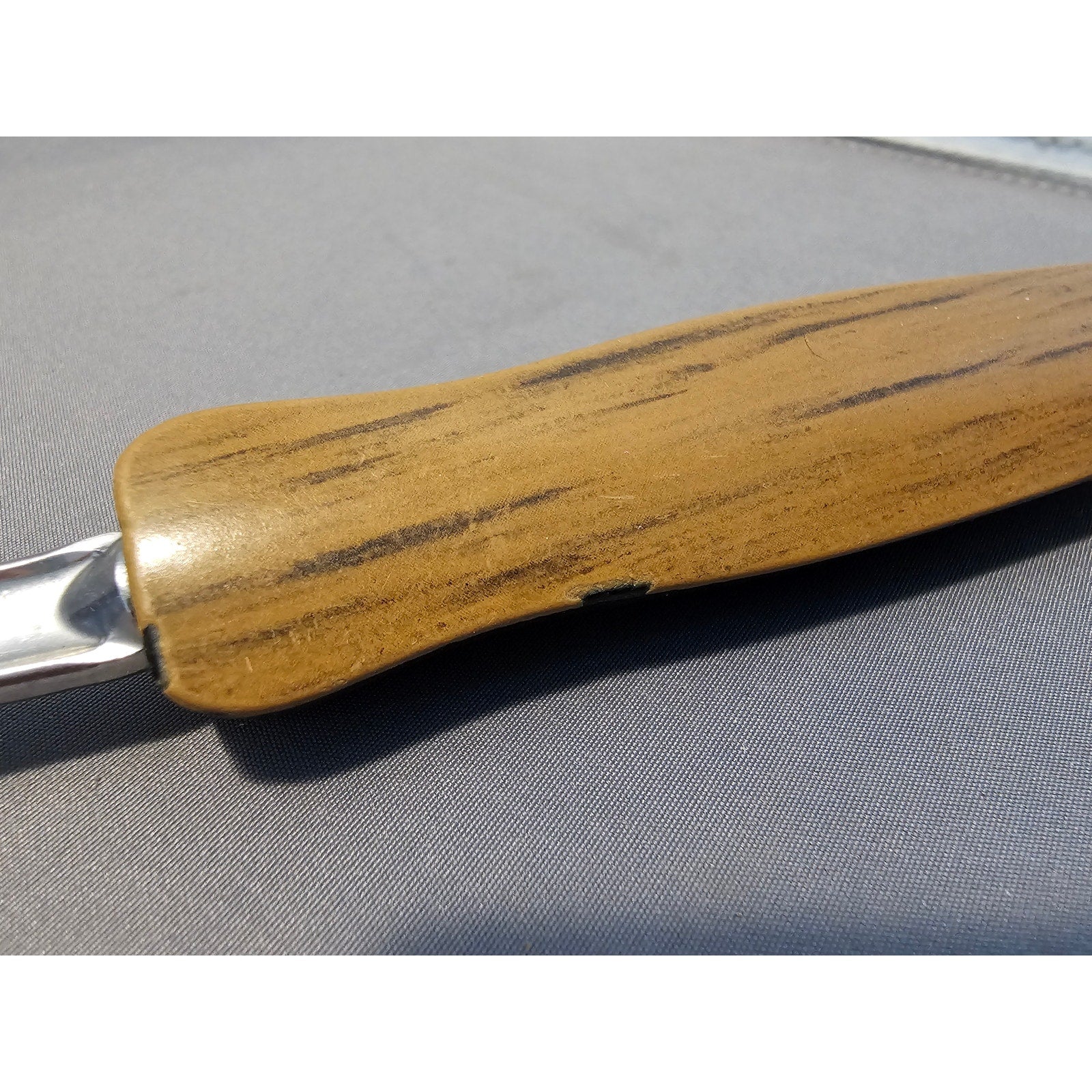 MCM/Vintage Soup Ladle w/Faux Wood Pattern Plastic Handle - 11-1/2"