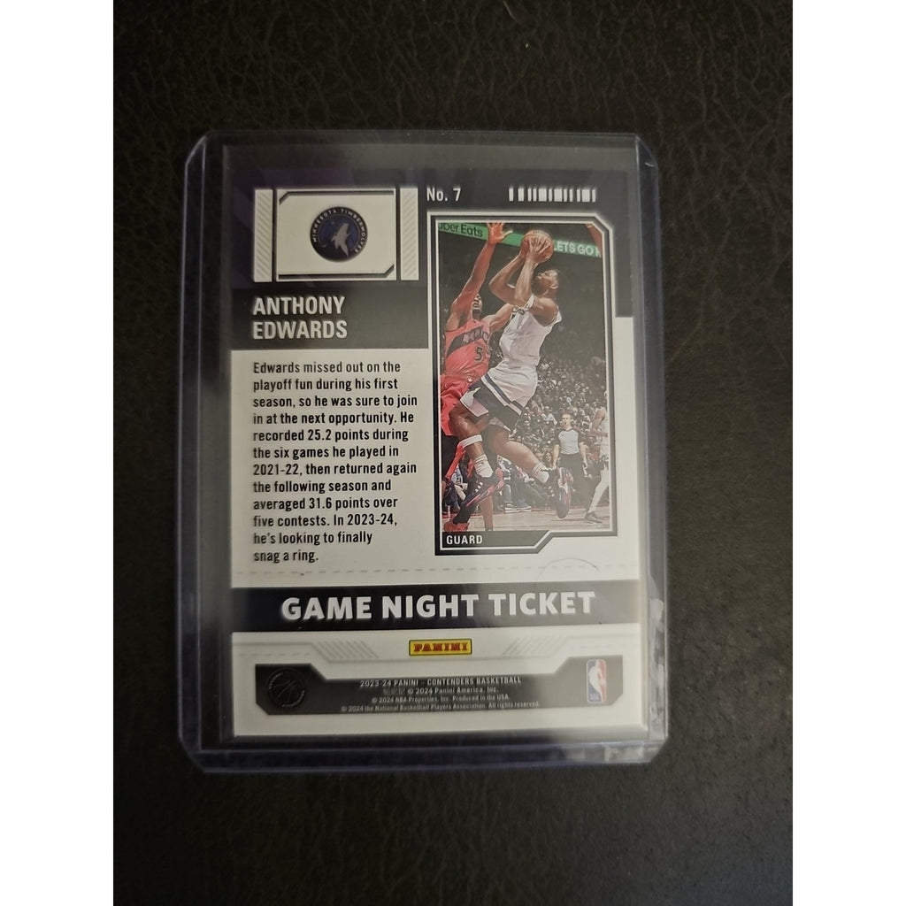 Anthony Edwards 2023-24 Panini Contenders #7 - Game Night - Timberwolves