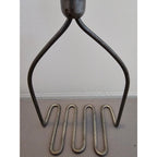 Vintage 9-1/2" Wire Potato Masher w/Red Wood Handle