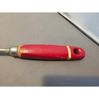Vintage A&J 2-Prong Stainless Carving/Serving Fork w/Red Wood Handle - 12” Long