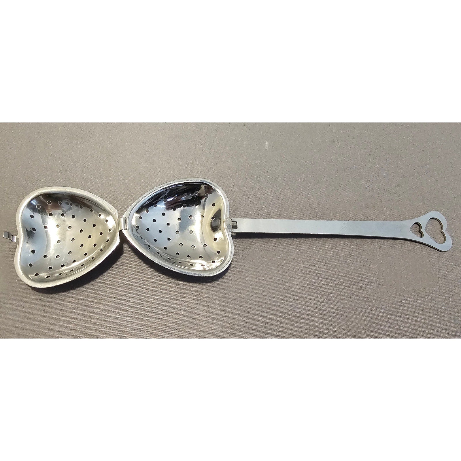 Heart Shaped Silver Tea Spoon - 5-1/2" long - used