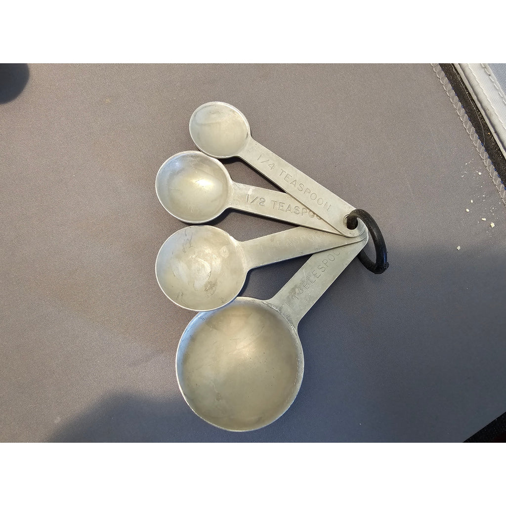Set Of 4 Vintage Aluminum Measuring Spoons