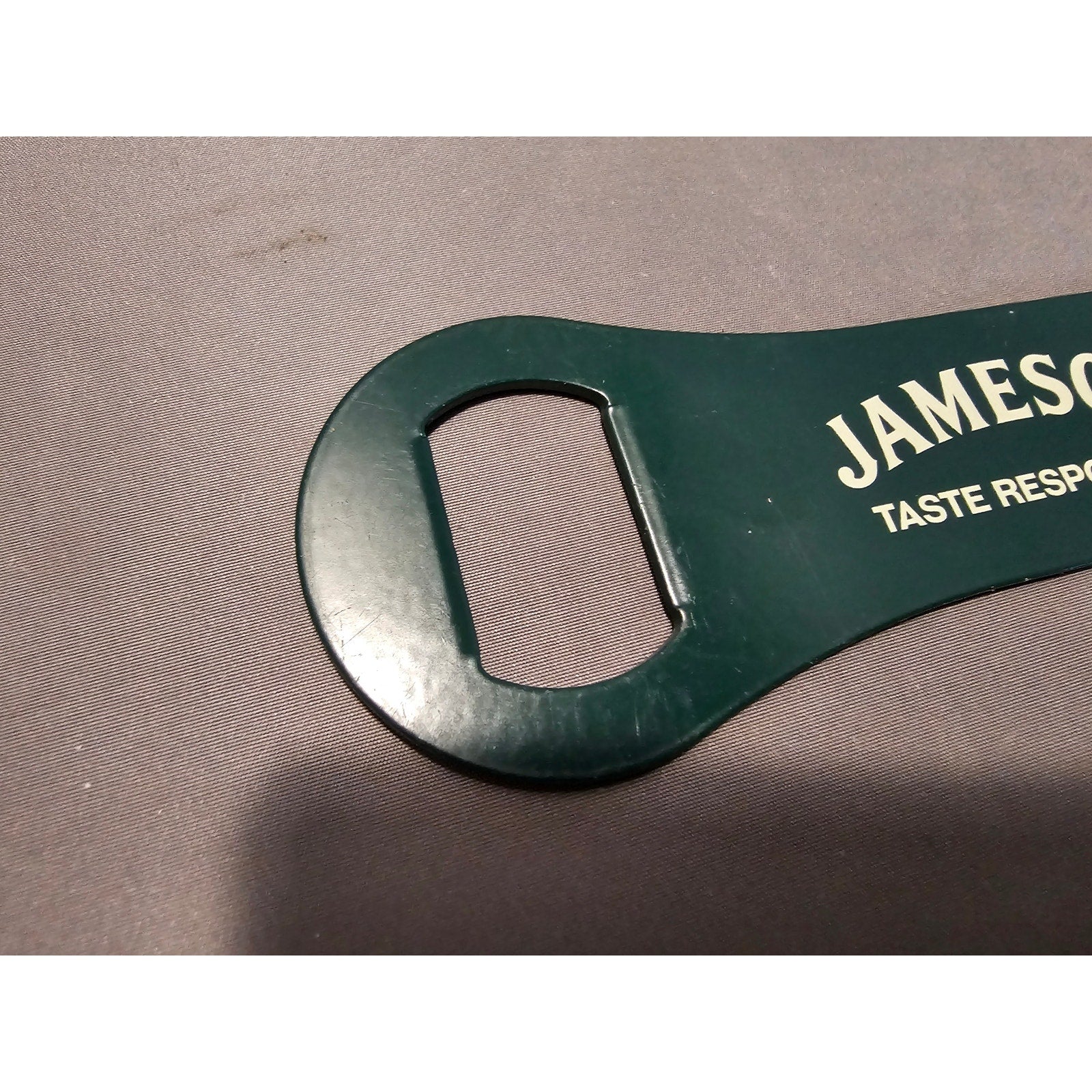 Vintage Green Jameson "Taste Responsibly" 7-1/2 in Bottle Opener