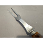 Vintage 2-Prong Stainless Steel Meat Carving Fork w/Antler Handle - 10” Length