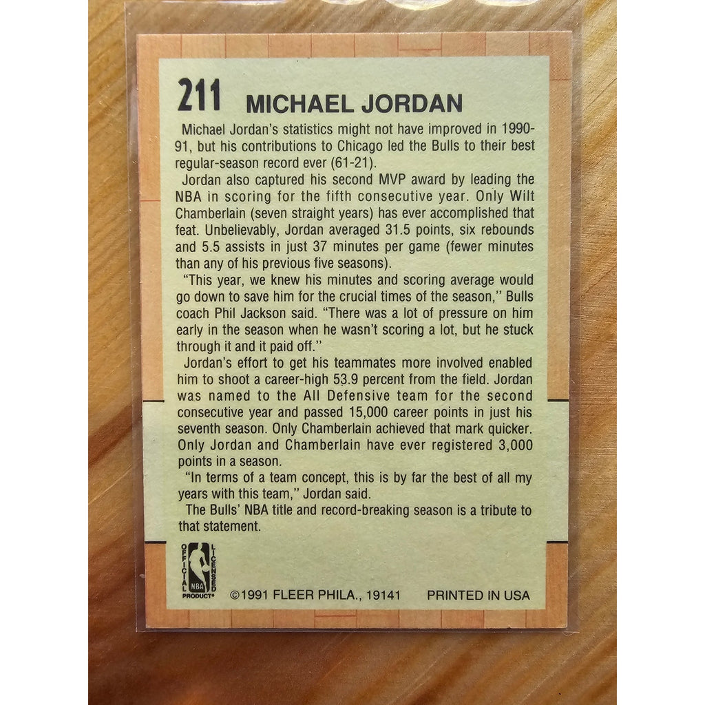 Michael Jordan 1991-1992 Fleer #211 - All Star - Chicago Bulls - NBA