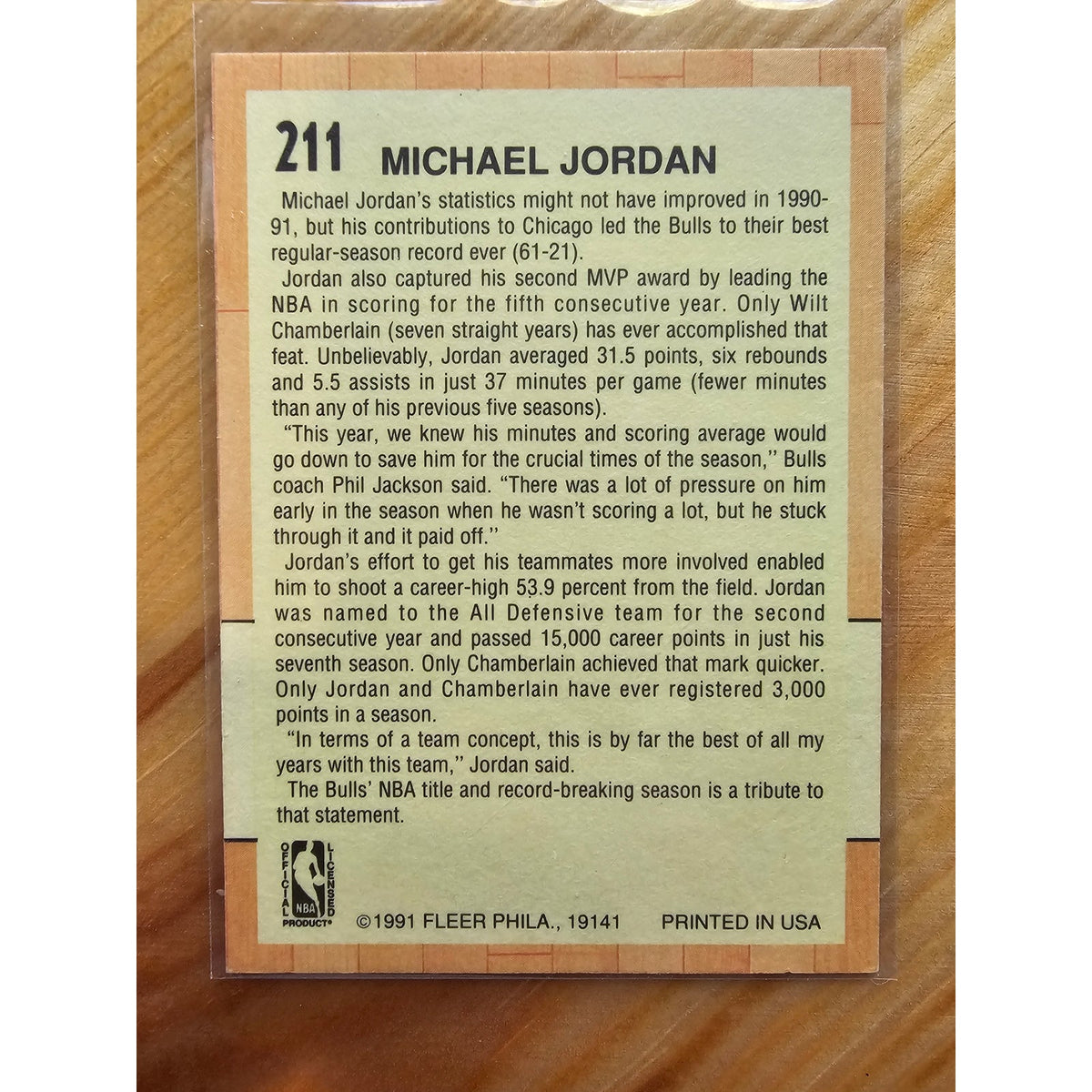 Michael Jordan 1991-1992 Fleer #211 - All Star - Chicago Bulls - NBA