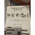 Vintage 1956 Clue Board Game - Replacement Parts - Playing Cards, Dice and Instr