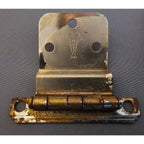 Pair of (2) Vintage/Mid-Century Cabinet Door Hinges - Gold Finish - Salvage