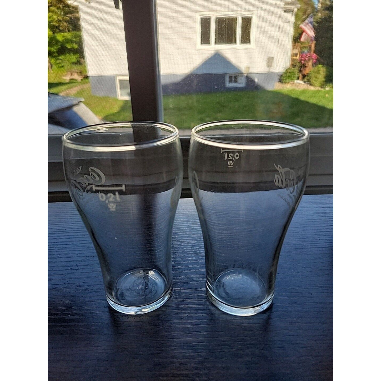 2 Vintage German 6.5oz Trink Coca-Cola koffeinhaltig Limonade Drinking Glass