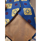 Vintage Men's Necktie - Blue w/Yellow Pattern - 58-1/4" L x 4" W