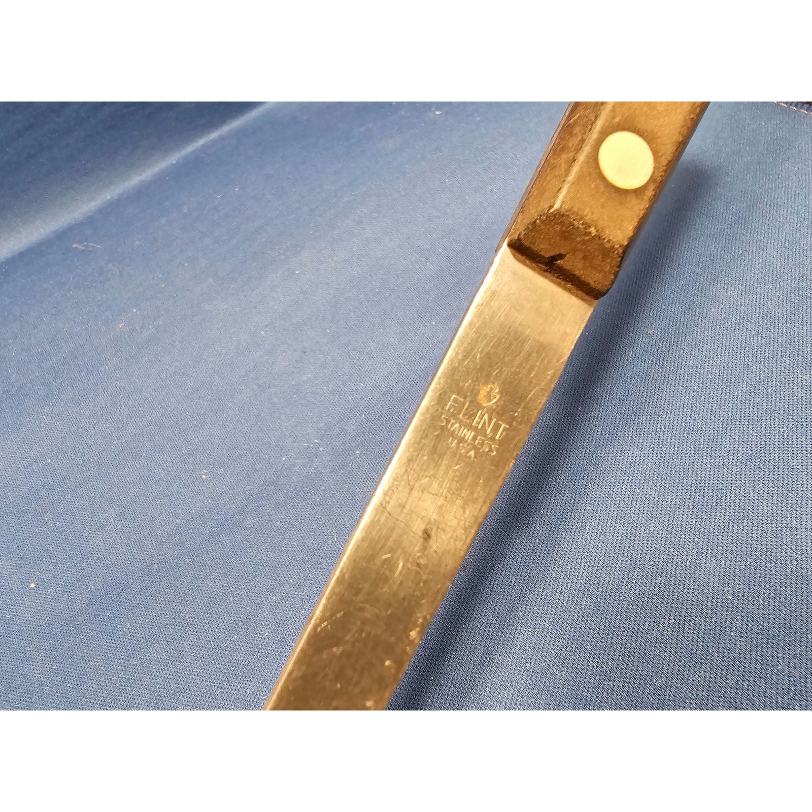 Vintage Flint Arrowhead Stainless Steel Soup Ladle w/Black Handle - USA