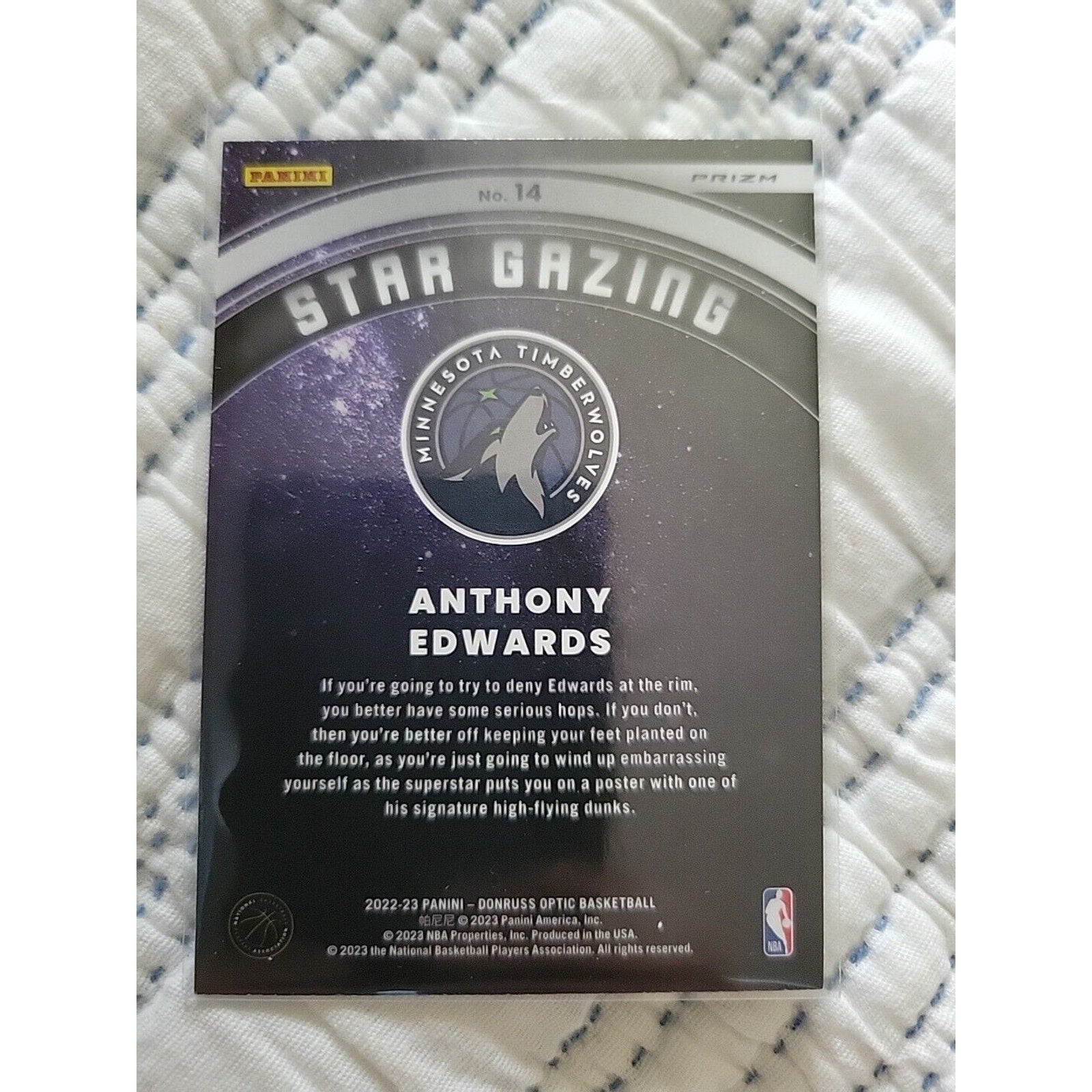 Anthony Edwards 2022-23 Donruss Optic #14 - Star Gazing - Disco Prizm