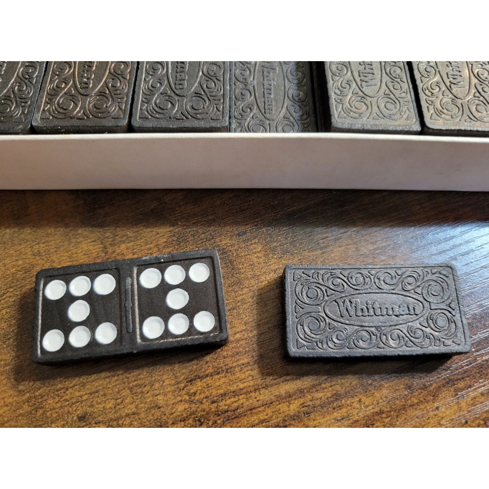 Vintage Double Nine Dominoes by Whitman - 4647 - 56 Piece - Red Box