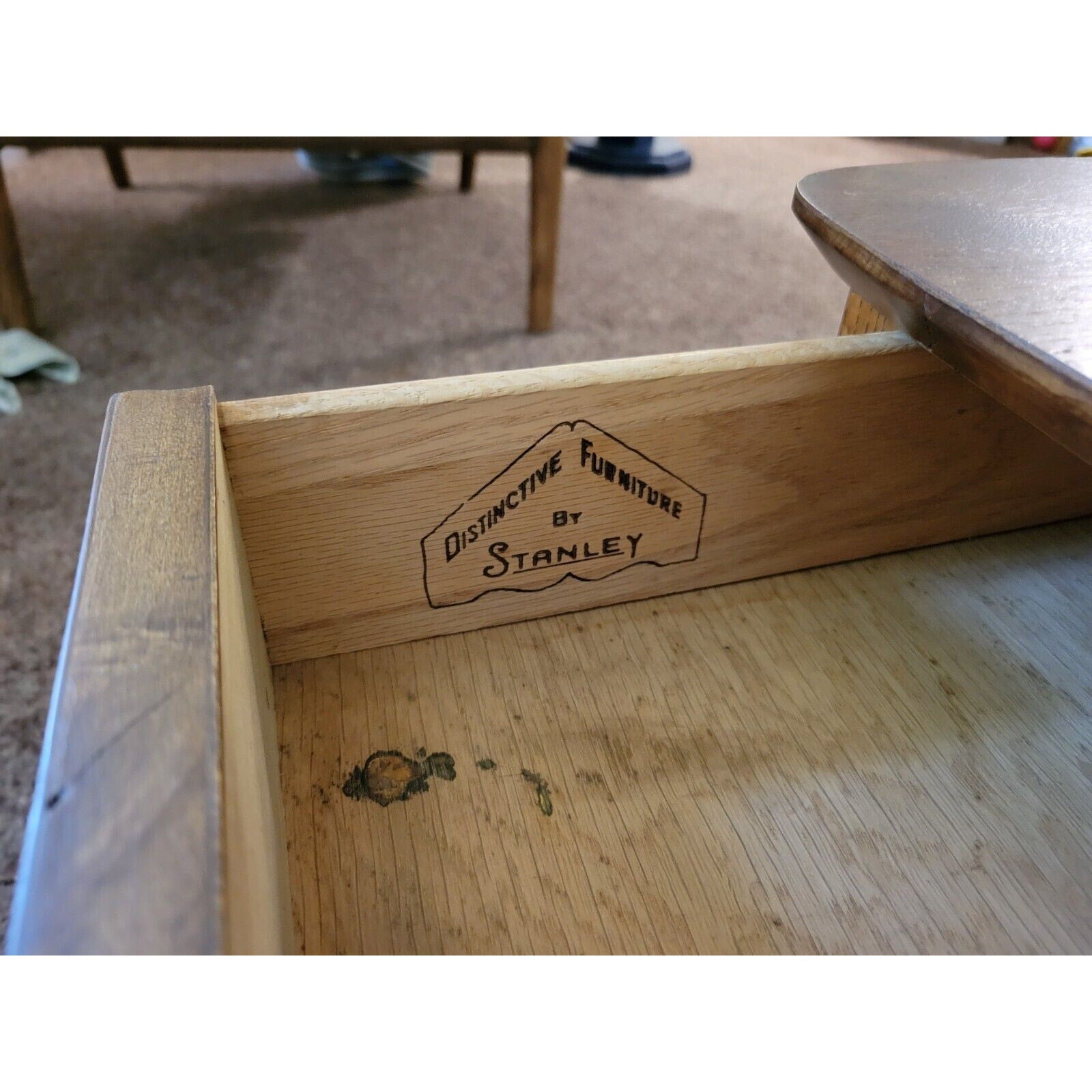 Mid Century Modern Stanley 2-Tiered Walnut & Burlwood End/Step/Side Table - 254