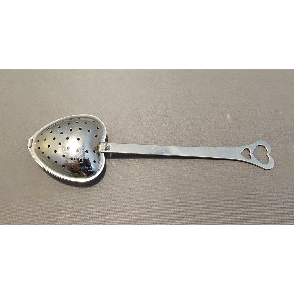 Heart Shaped Silver Tea Spoon - 5-1/2" long - used