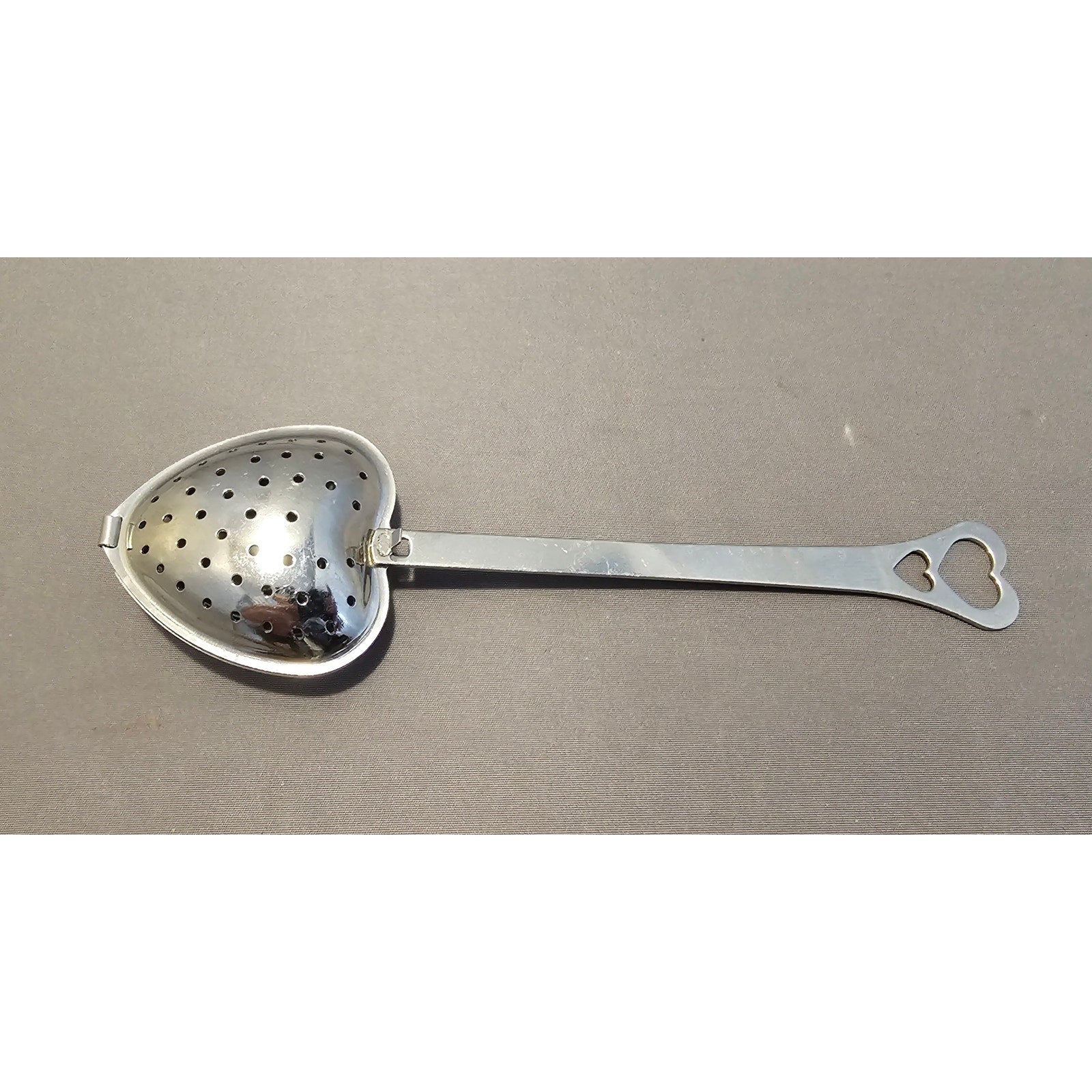Heart Shaped Silver Tea Spoon - 5-1/2" long - used