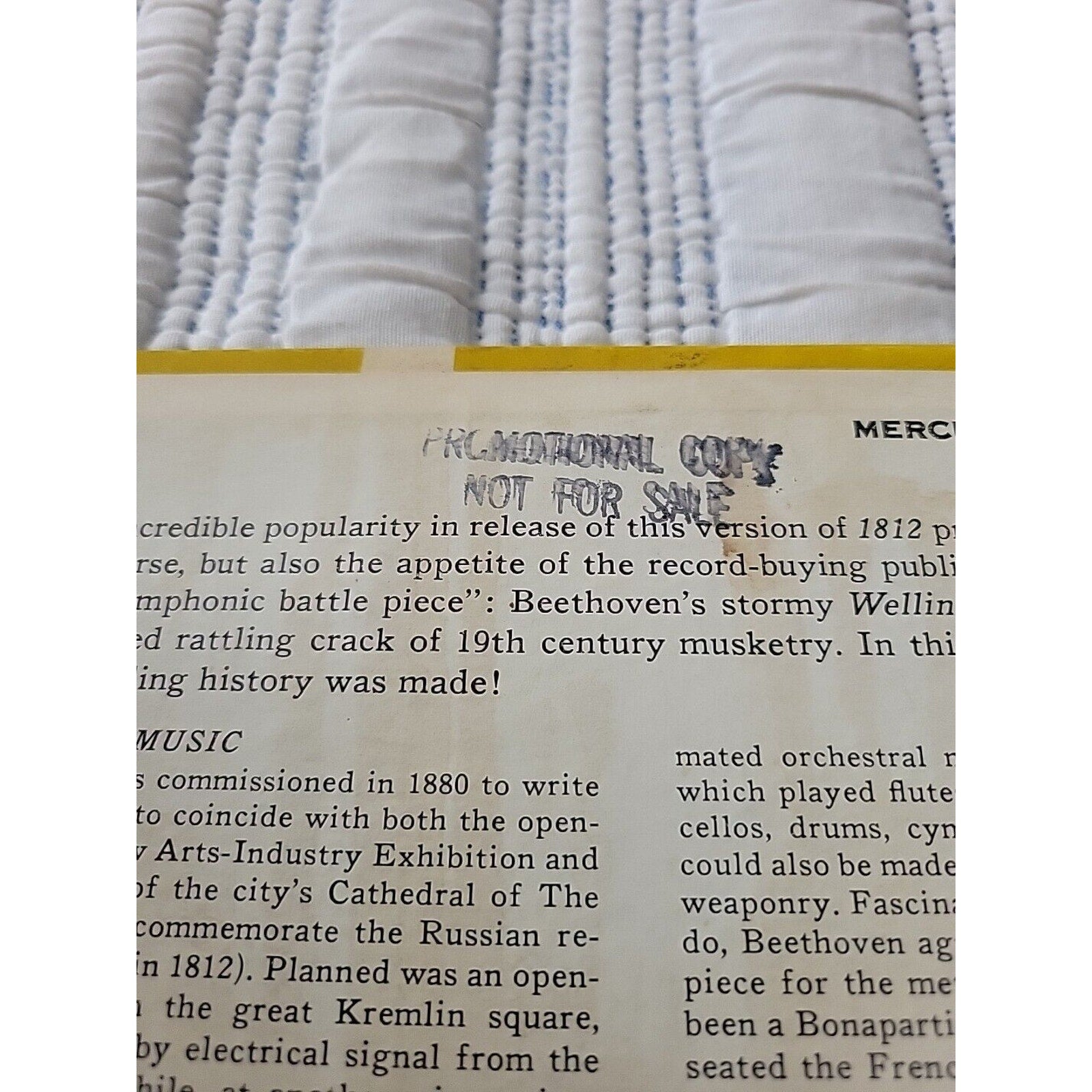 1812 Overture & Wellington's Victory - SRD 19 LP Vinyl - PROMO - Mpls Symphony