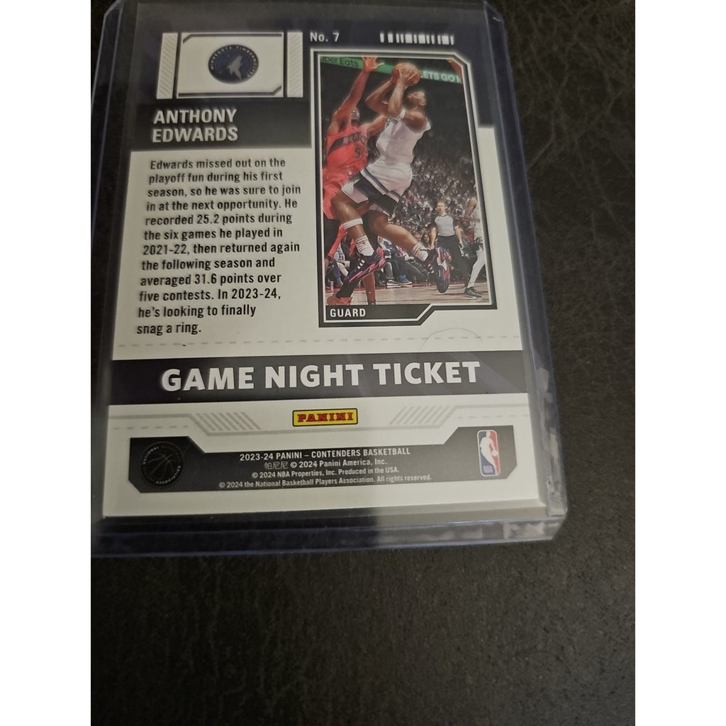 Anthony Edwards 2023-24 Panini Contenders #7 - Game Night - Timberwolves