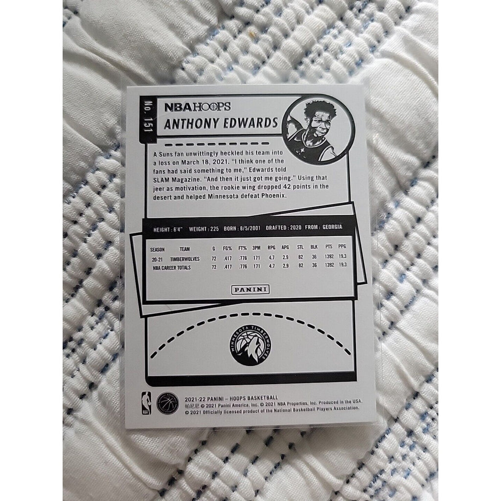 Anthony Edwards 2021-22 Panini NBA Hoops #151 - Minnesota Timberwolves