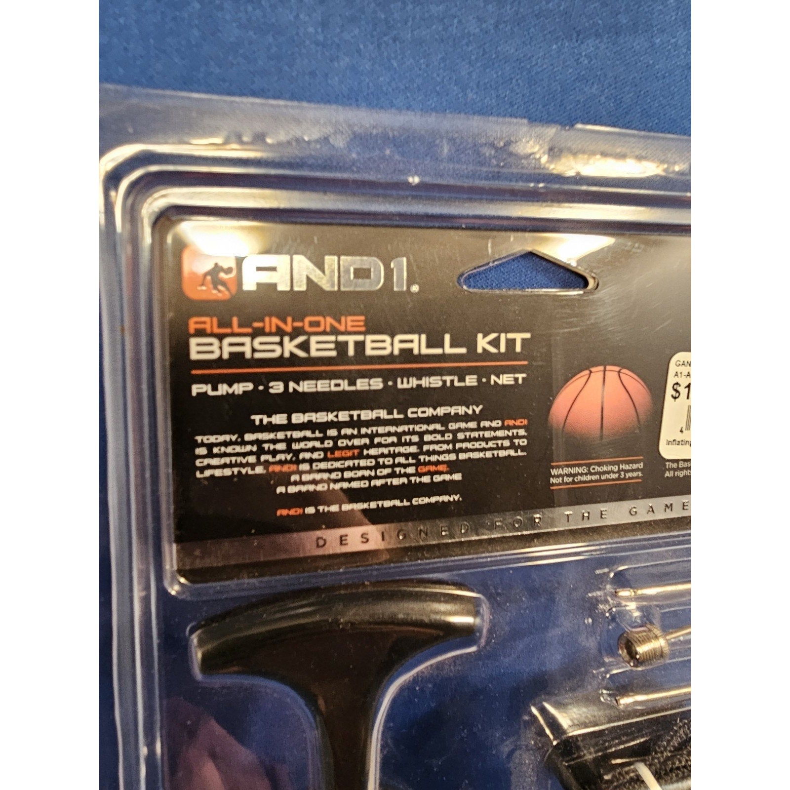 AND1 A1-AC101N- All-In-One Basketball Kit-Blue Pump, Pump Needles, Net & Whistle