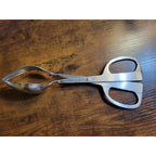 Norpro Silver Stainless Steel Salad Tongs - Spoon & Fork - 10-1/2" Long (used)