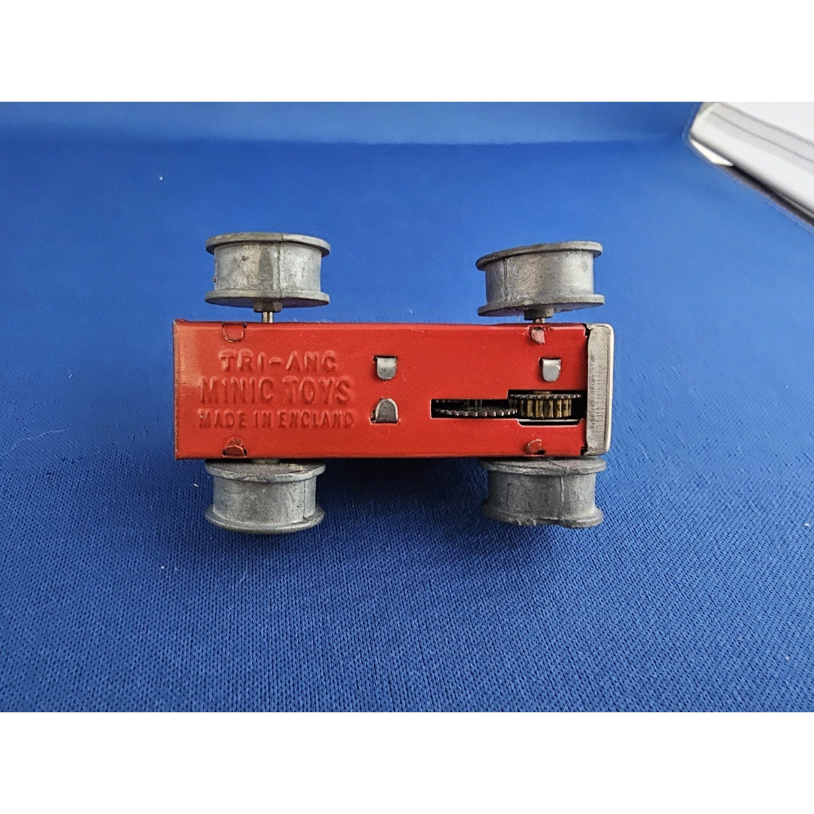 Vintage Wind-Up Tri Ang Minic Toys Red Tractor - Made in England - no key