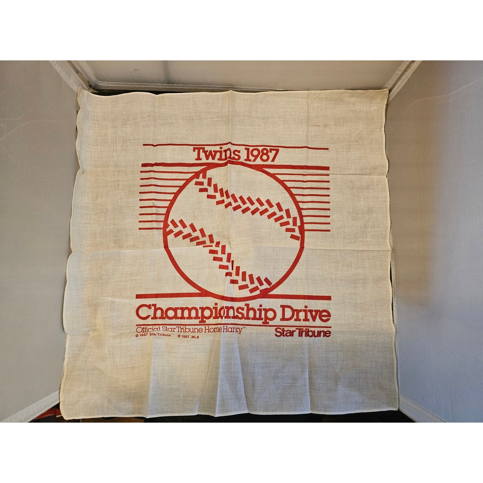 Vintage 1987 Minnesota Twins World Series Homer Hanky - Championship Drive