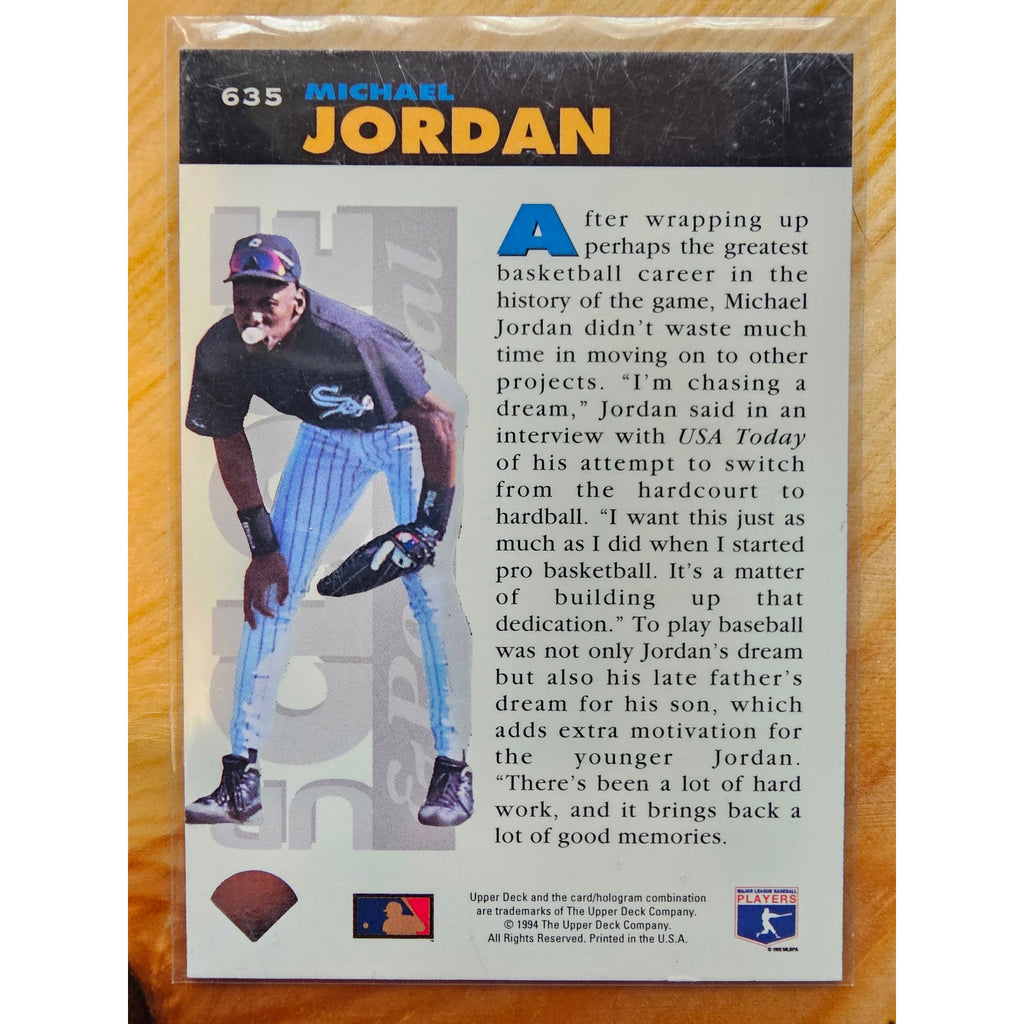 Michael Jordan 1994 Upper Deck CC #635 Up Close & Personal - Barons - MLB