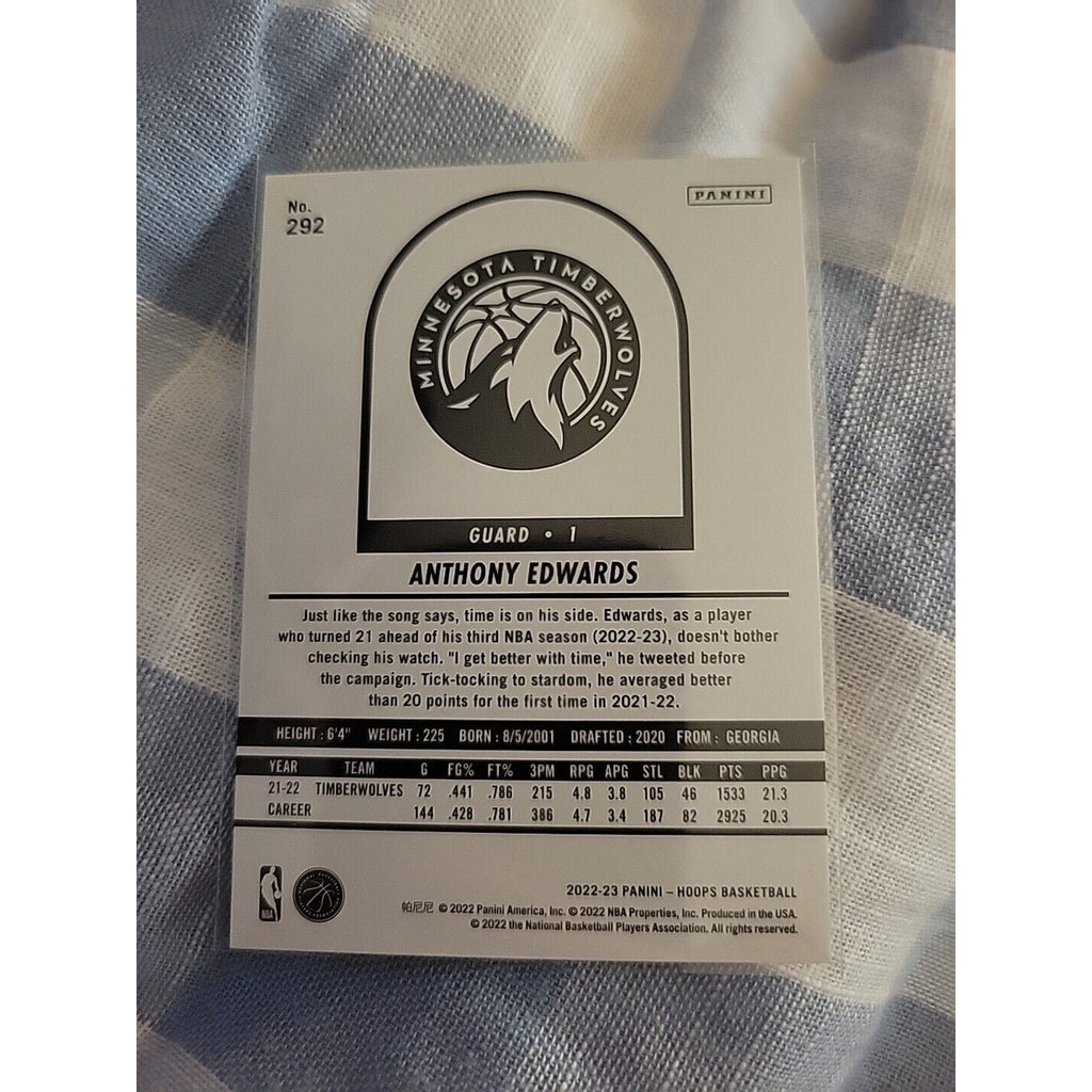 Anthony Edwards 2022-23 NBA Hoops #292 - Tribute Winter - Minnesota Timberwolves