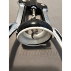 Pedrini Black/Silver Corkscrew Wine Bottle Opener w/Fins - Push Down-Italy-Used