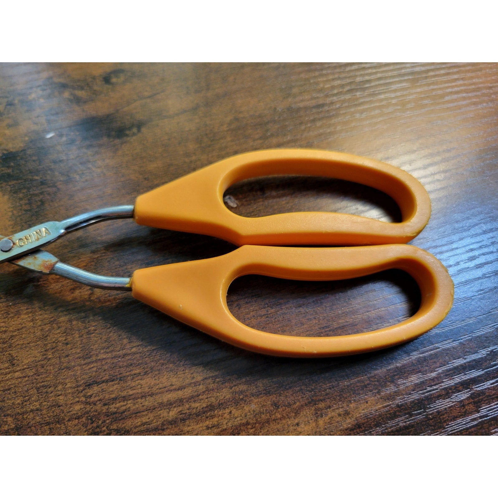 Vintage Yellow Plastic Handle 10" Stainless Steel Tongs - Made in China