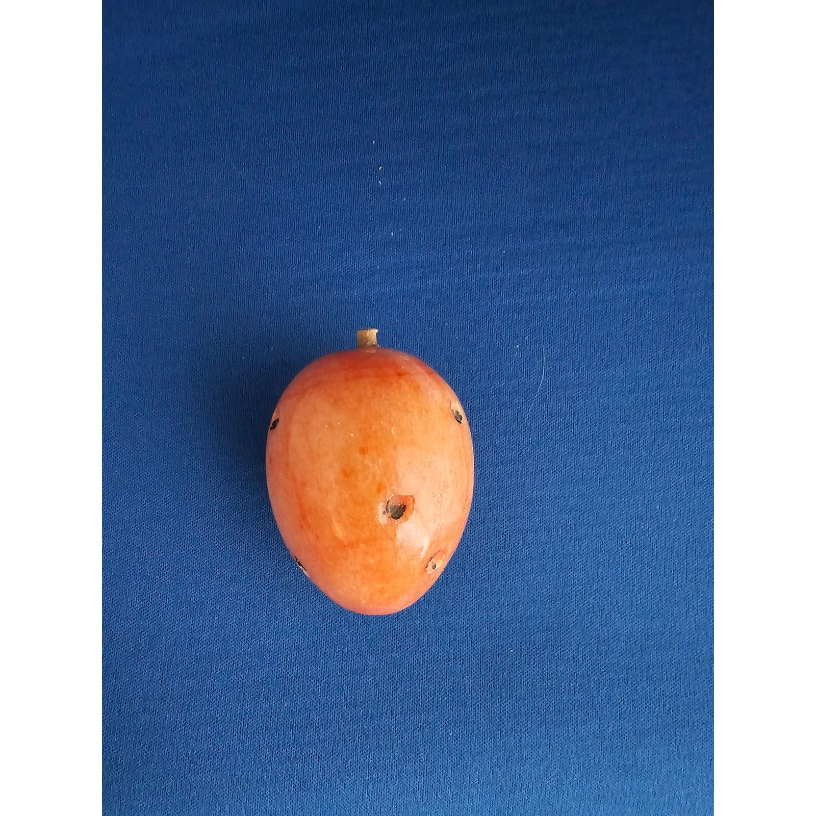 Vintage Alabaster Marble Carved Stone Fruit - Small 2-1/2" tall - Red w/Seeds