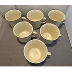 Lot of 6 Vintage Garden Festival Stoneware Beige/Yellow Coffee Cup/Mug - Japan