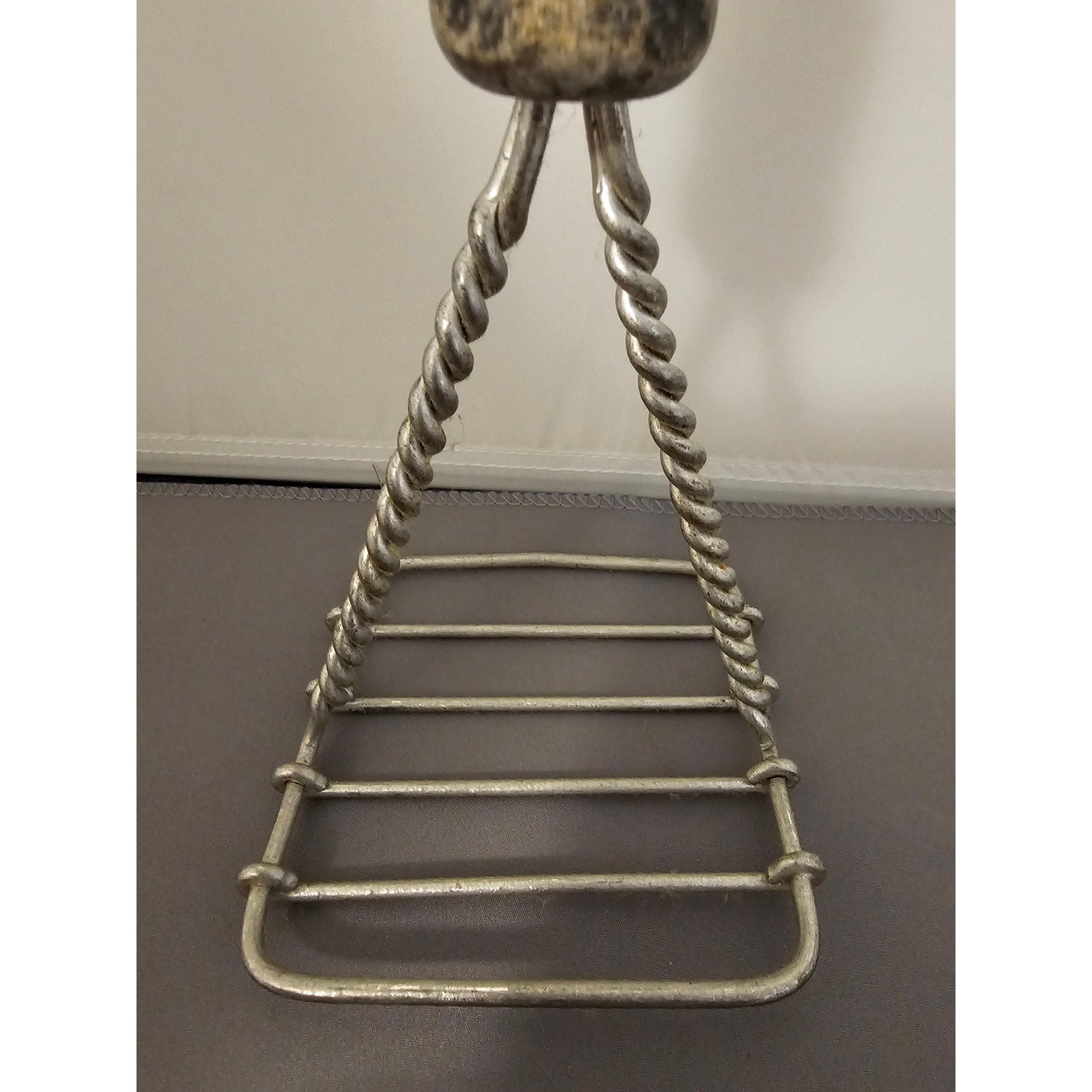 Vintage 10" Twisted Wire Potato Masher w/black wood handle