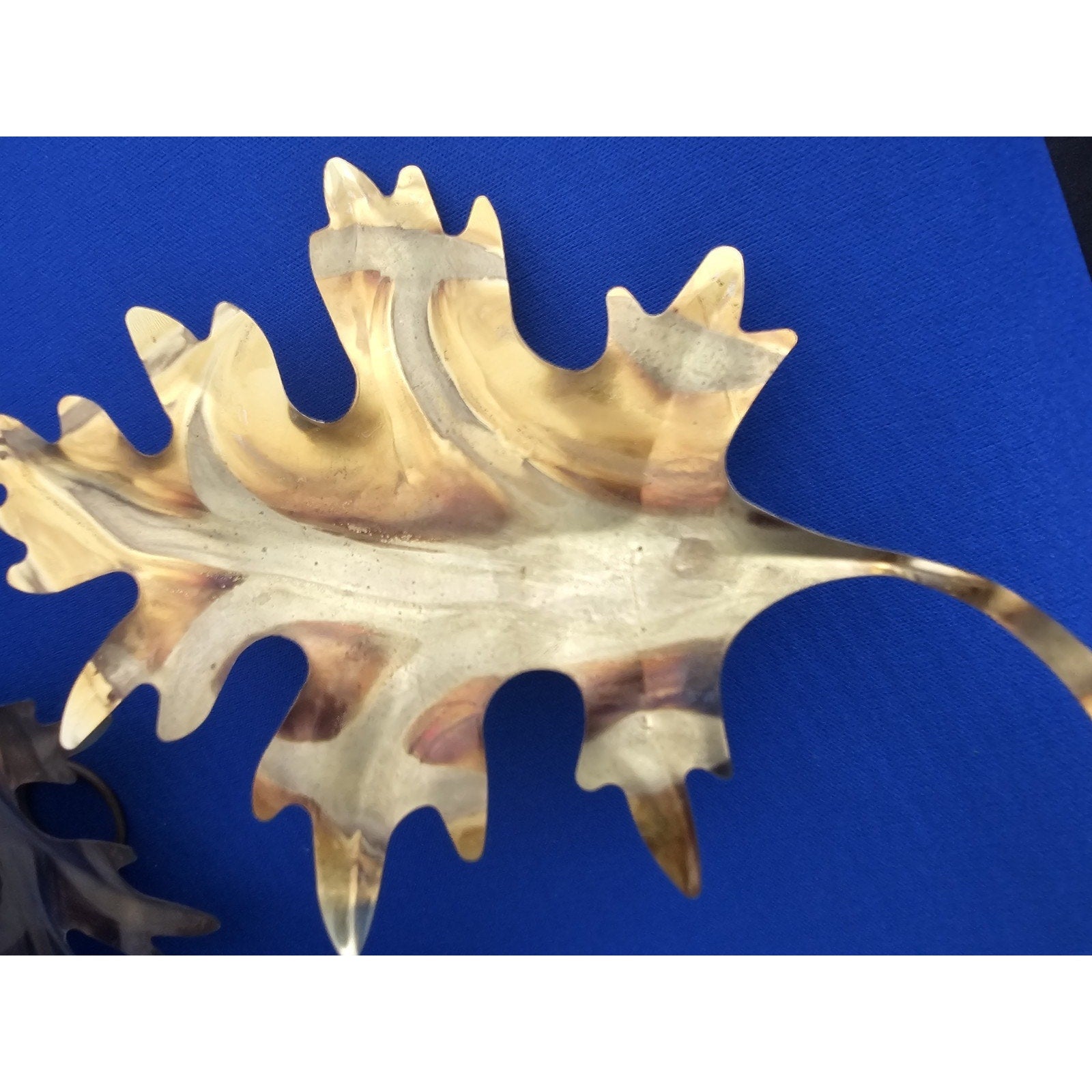 3 Vintage Gold Tone Metal Maple Leaves - 8 in - Home Wall Decor Fall/Autumn