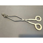Vintage Ekco 10" White Rubble Handle Stainless Steel Tongs - USA