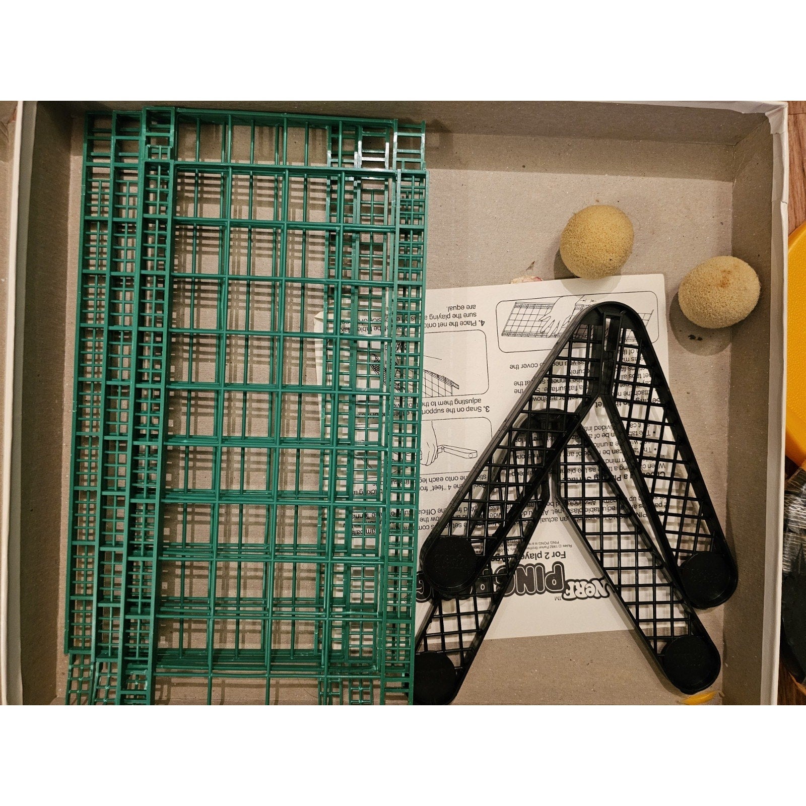 Vintage 1982 Official Nerf Ping Pong Game Original Box And Pieces Complete