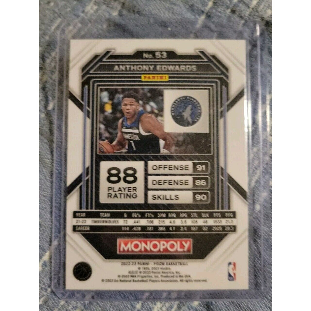 Anthony Edwards 2022-23 Panini Prizm Monopoly #53 - Minnesota Timberwolves