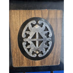 Vintage Black Metal Wall Mount Mailbox w/Emblem and Newspaper Rack Hooks