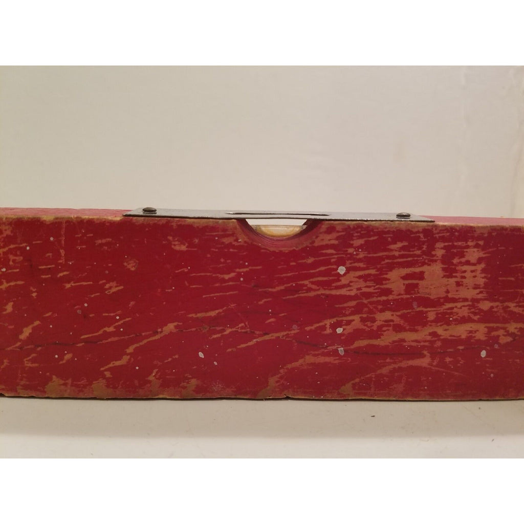 Johnson No. 12 Wood Level Red Made in USA 12 inch 1 bubble
