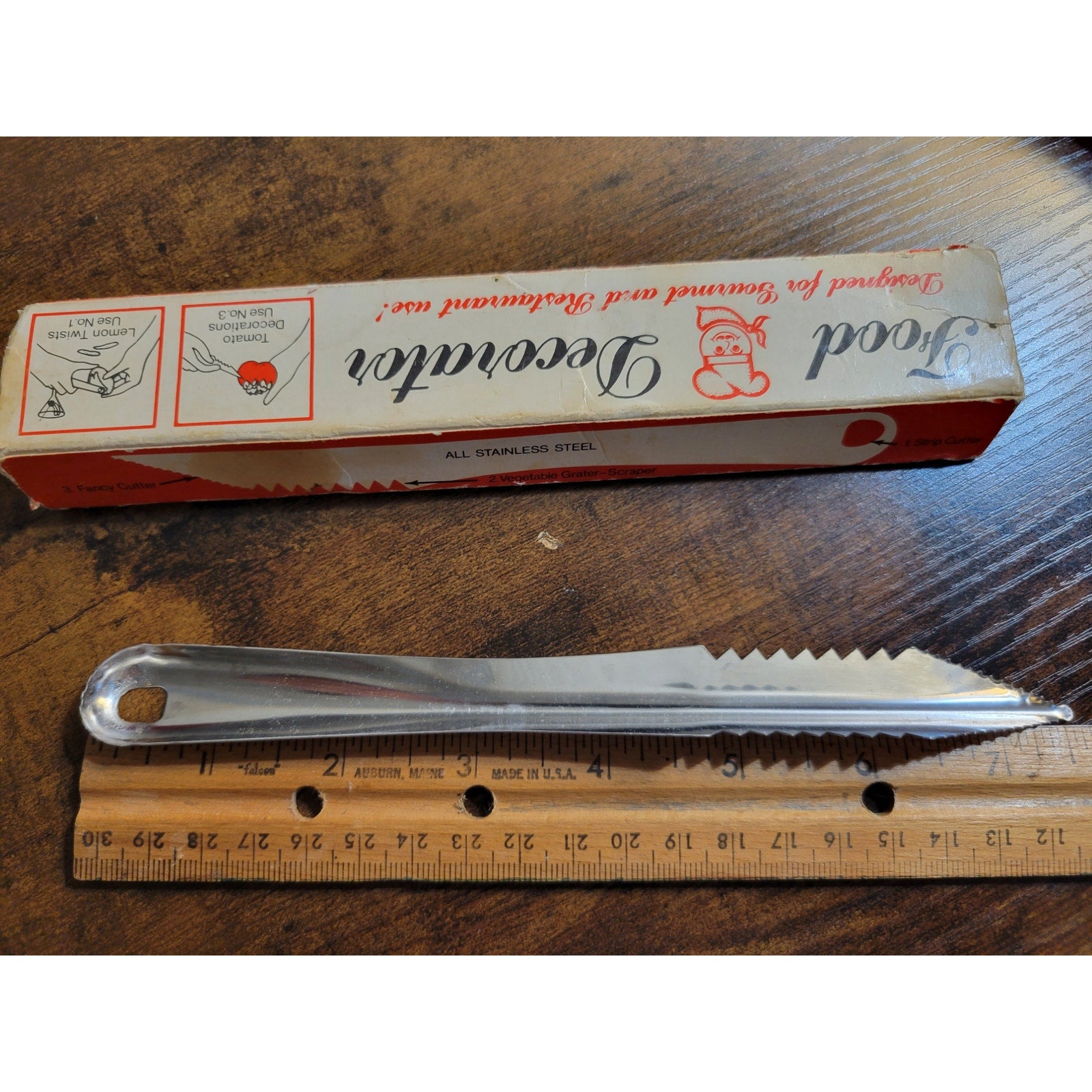 Vintage Food Decorator Kitchen Peeler - Citrus, Fruit, Potato - Stainless Steel